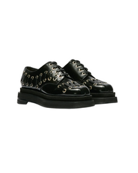 Heart Toe Platform Lace Up Grommet Brogue