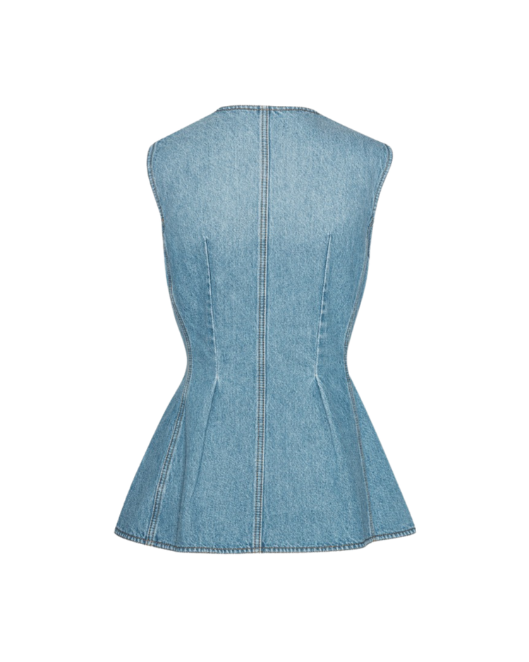 Flared Denim Top