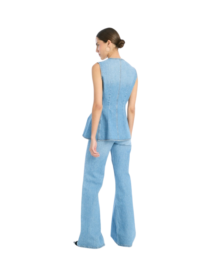 Flared Denim Top