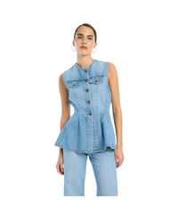 Flared Denim Top