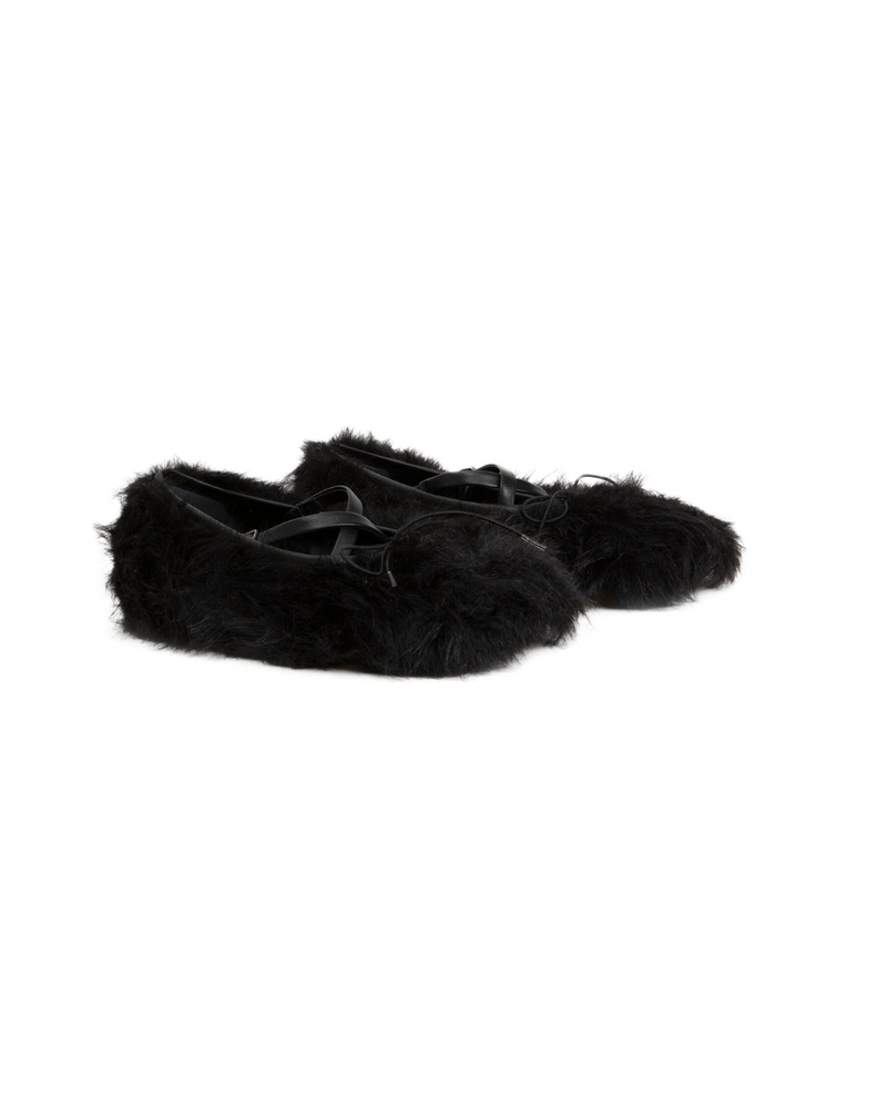 Faux Fur Criss Cross Ballerina