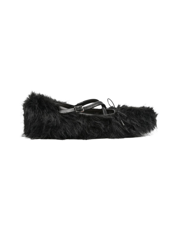 Faux Fur Criss Cross Ballerina