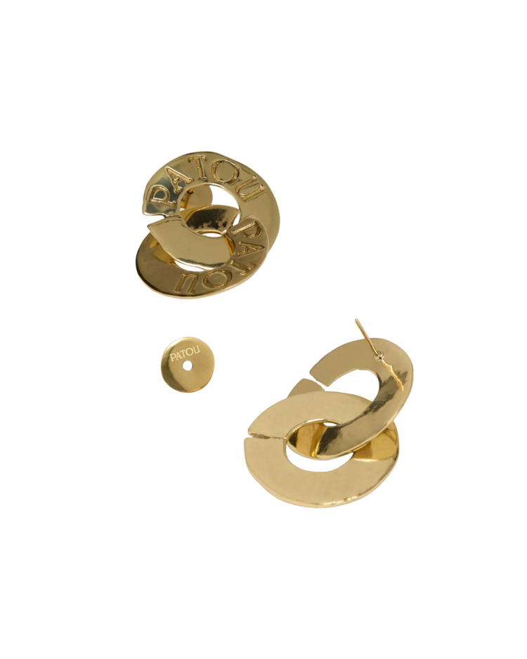 Double Coin Earrings In Gold-plated Brass