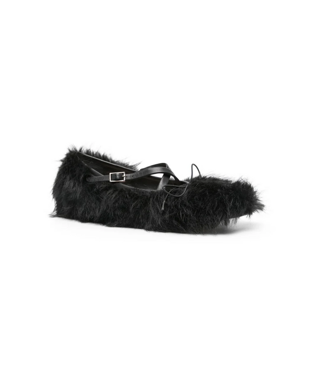 Faux Fur Criss Cross Ballerina