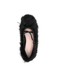 Faux Fur Criss Cross Ballerina