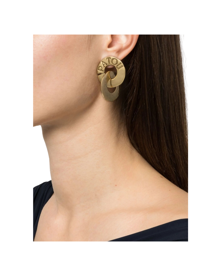 Double Coin Earrings In Gold-plated Brass