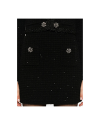 Black Textured Knit Mini Skirt