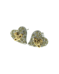 Tiny Diamante Heart Earrings