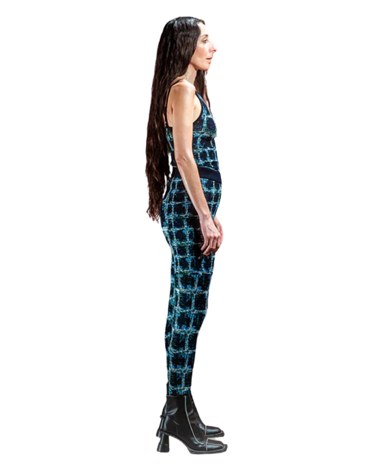 Dusk Knitted Pants Black Shibori Checks