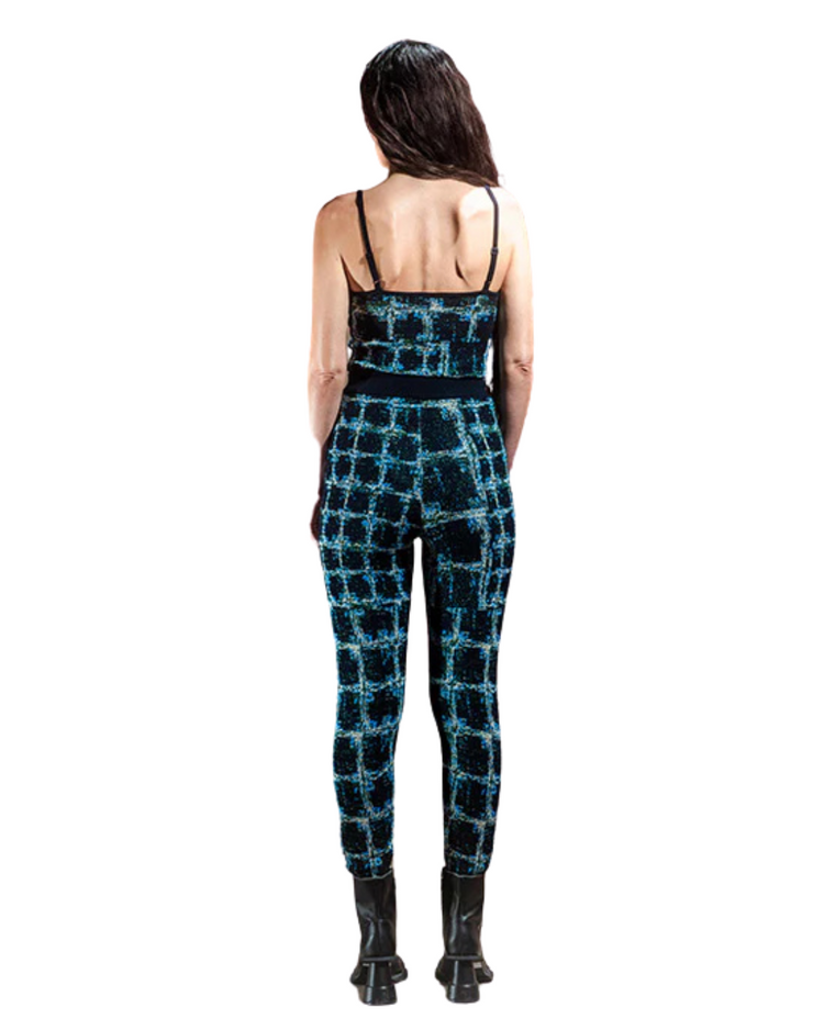 Dusk Knitted Pants Black Shibori Checks