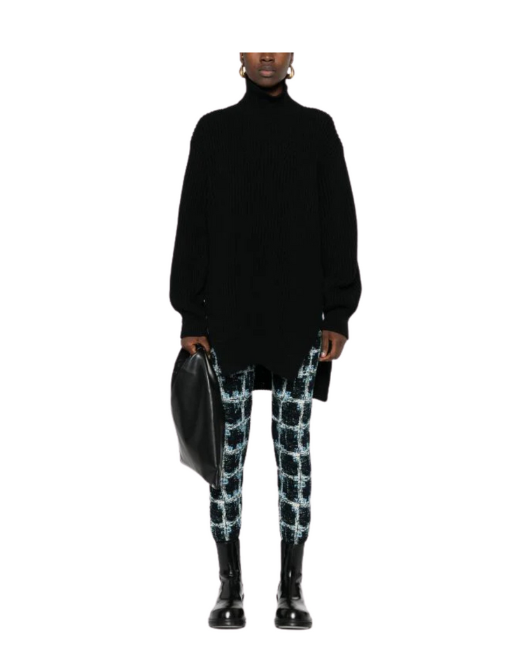 Dusk Knitted Pants Black Shibori Checks