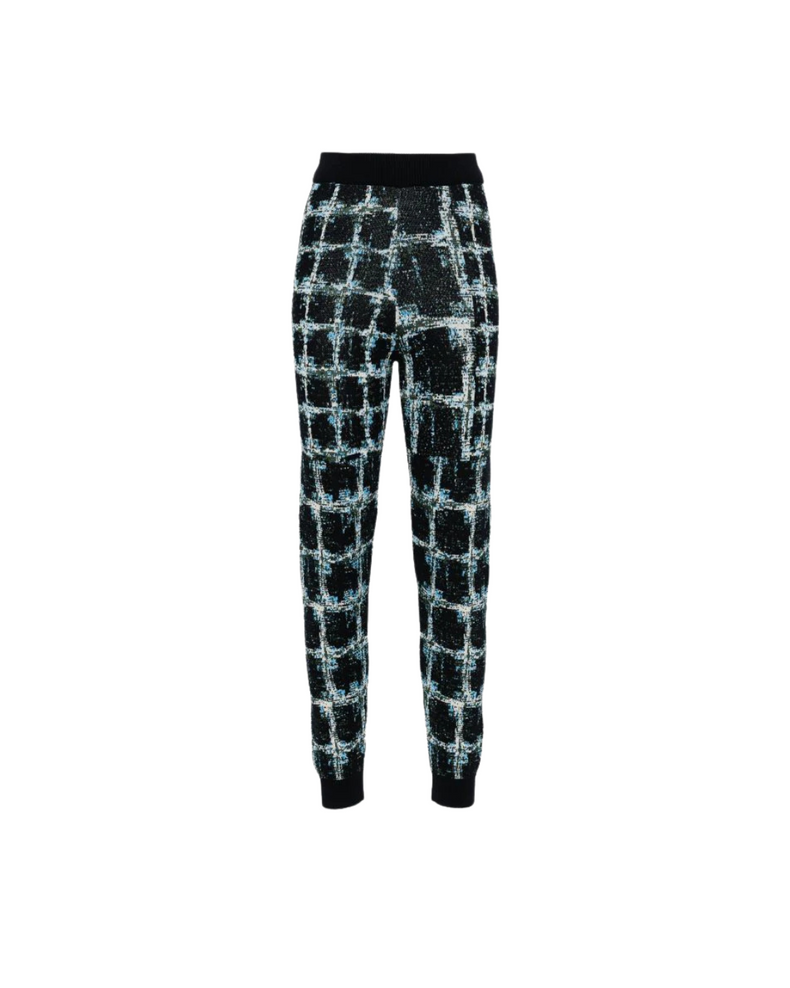 Dusk Knitted Pants Black Shibori Checks