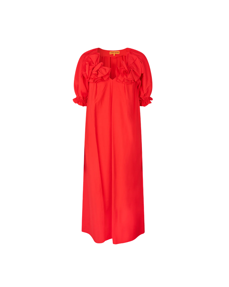 Puff Sleeve Detail Long Dress