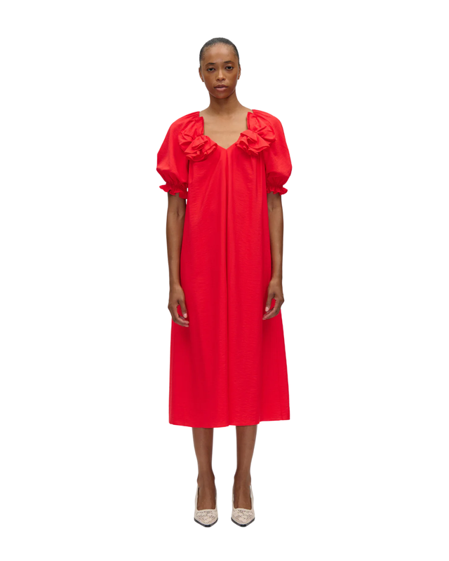 Puff Sleeve Detail Long Dress