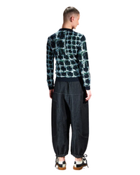 Dusk Knitted Blouse Black Shibori Checks