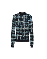 Dusk Knitted Blouse Black Shibori Checks