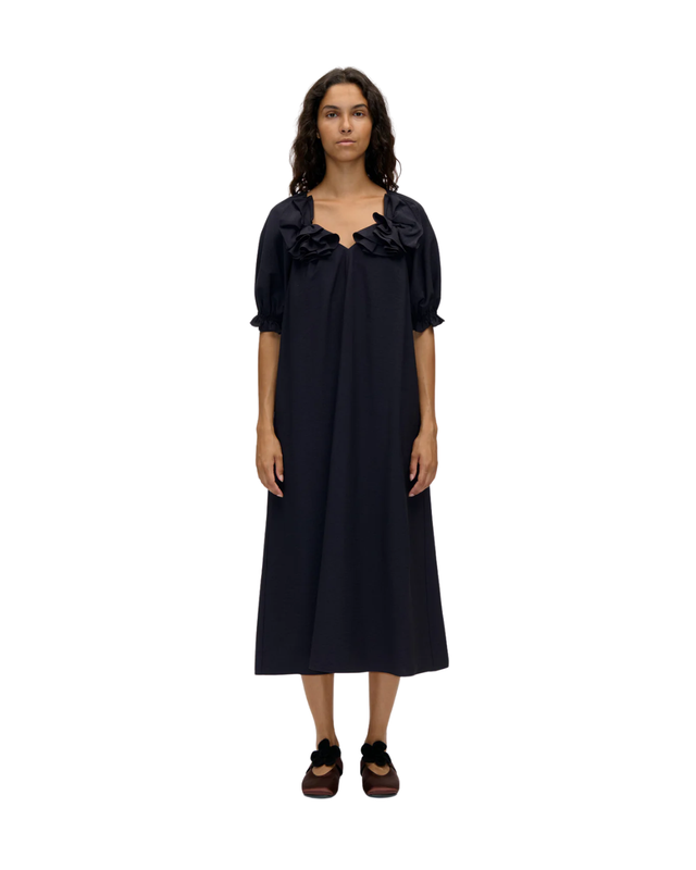 Puff Sleeve Detail Long Dress