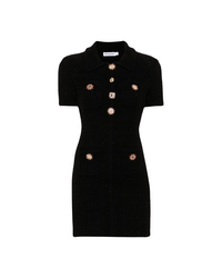 Black Jewel Button Knit Mini Dress