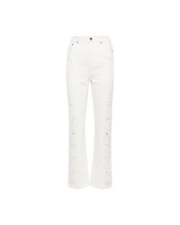 White Cutwork Denim Jeans