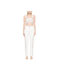 White Cutwork Denim Jeans