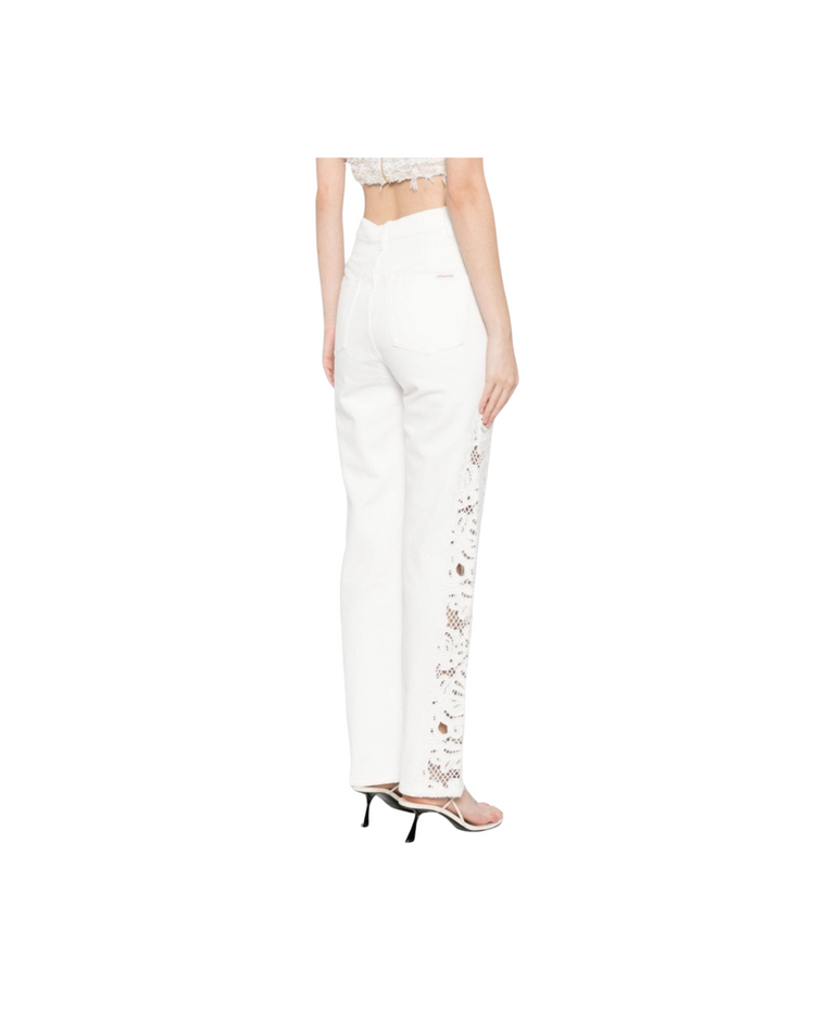 White Cutwork Denim Jeans