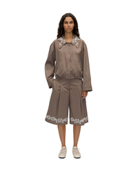 Pleated Eyelet Bermuda