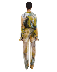 Printed Silk Car Trousers