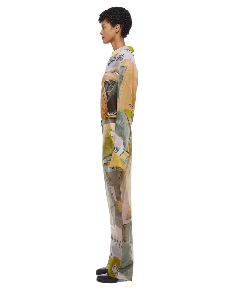 Printed Silk Car Trousers