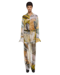 Printed Silk Car Trousers