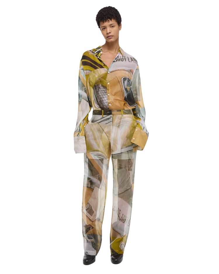 Printed Silk Car Trousers