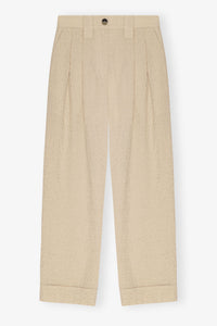 Textured Suiting Mid Waist Pants