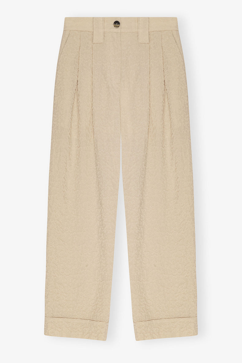 Textured Suiting Mid Waist Pants