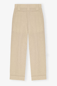 Textured Suiting Mid Waist Pants