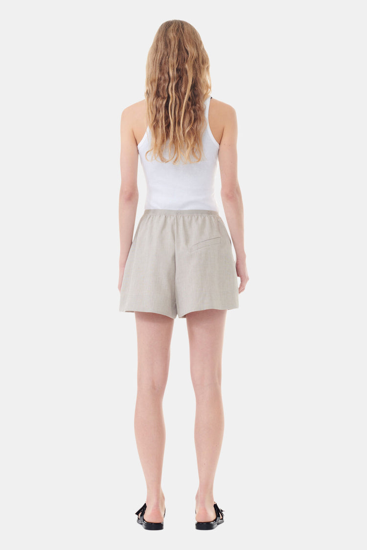 Light Melange Suiting Elasticated Shorts