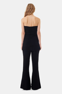 Viscose Stretch Crepe Flared Pants