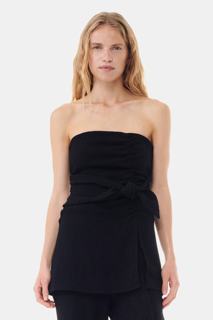 Viscose Stretch Crepe Strapless Top