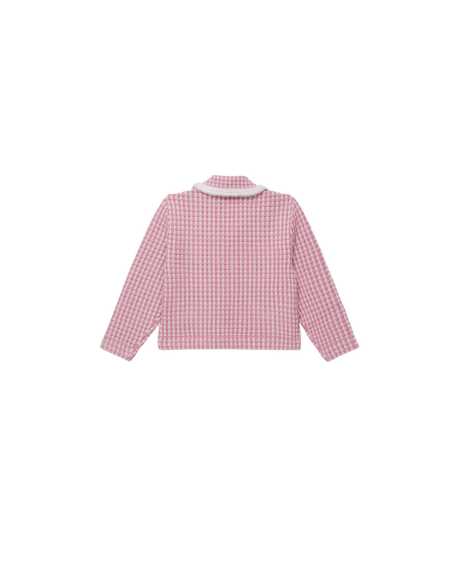 Pink Knit Collar Cardigan