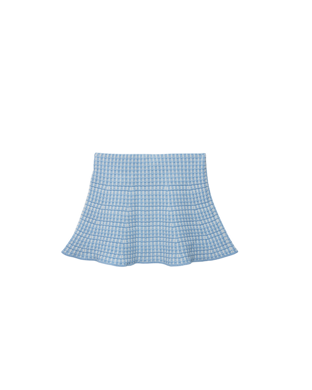 Baby Blue Knit Mini Skirt