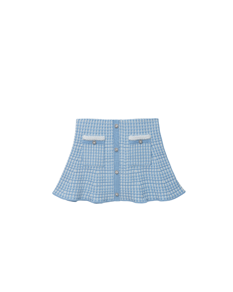 Baby Blue Knit Mini Skirt