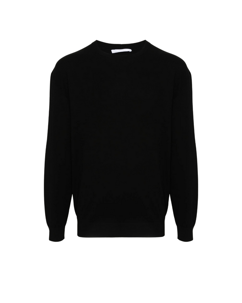 Embossed-Logo Ribbed Jumper