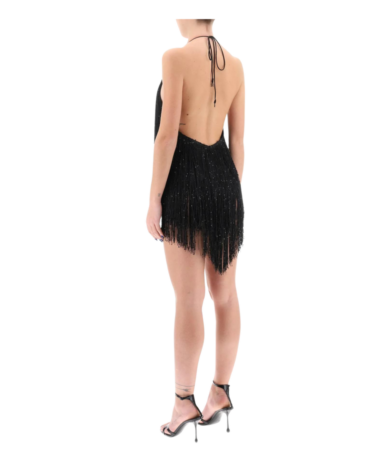 Sequin Fringe Dress Tap Shoe Black