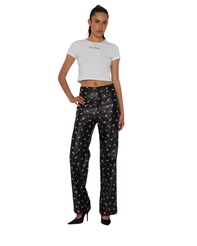 Printed Straight Pants Tiny Pink Buttercup + Tap Shoe Comb.