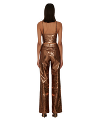 Textured High Waist Pants Toasted Coconut