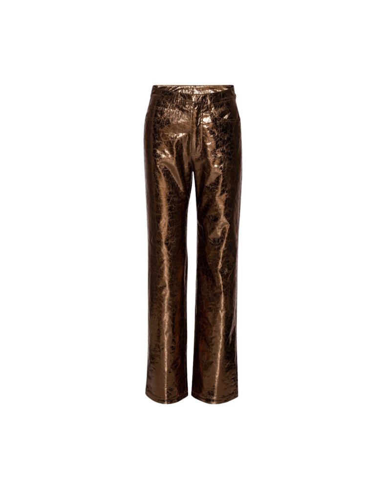 Textured High Waist Pants Toasted Coconut