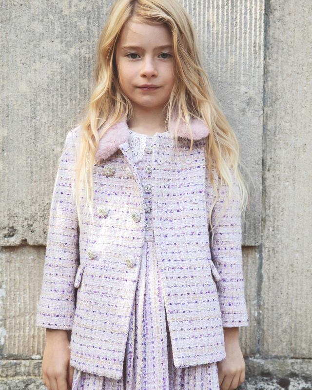 Lilac Boucle Coat