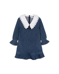 Denim Lace Collar Dress