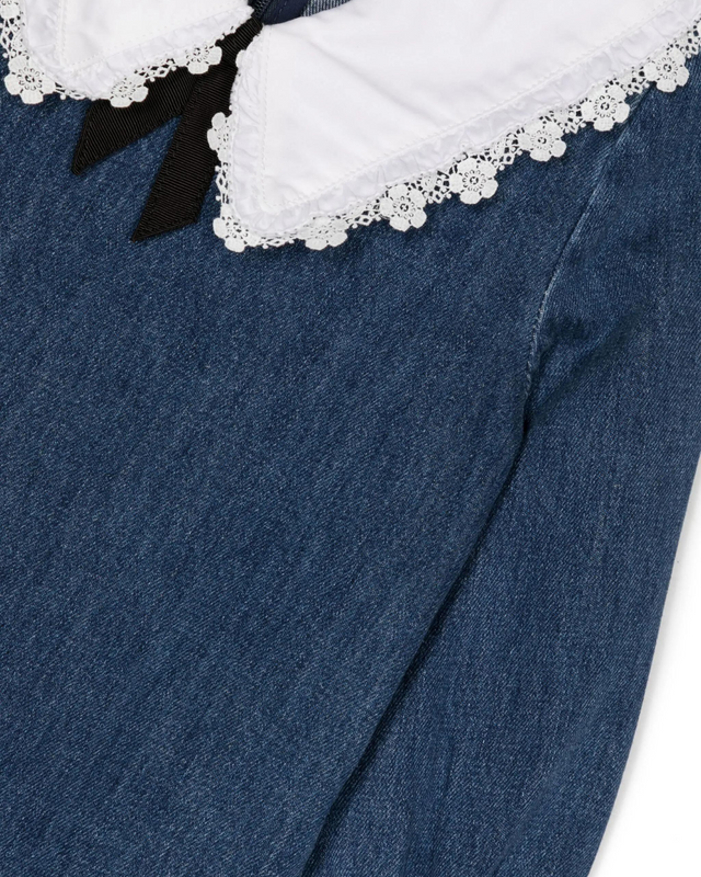 Denim Lace Collar Dress