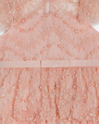 Pink Tiered Sequin Dress