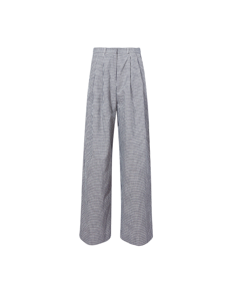 Helena Pant in Grid Crinkle Cotton