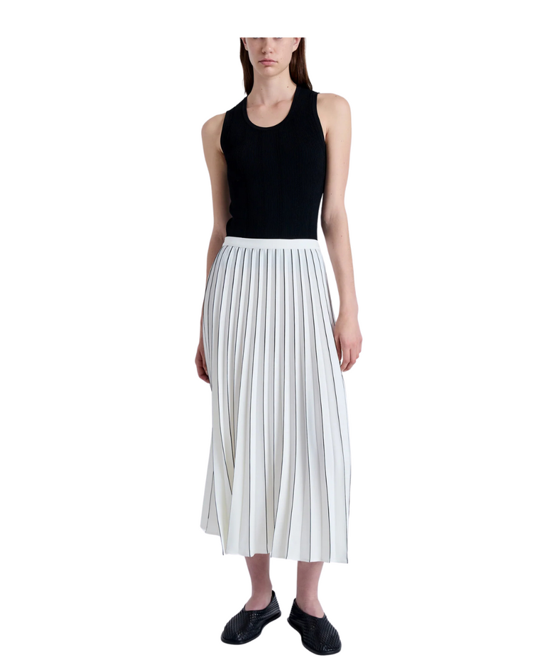 Pleated Miles Skirt In Crepe